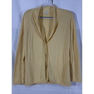 J Jill Yellow Cotton Cardigan Womens S Lightweight Button Up